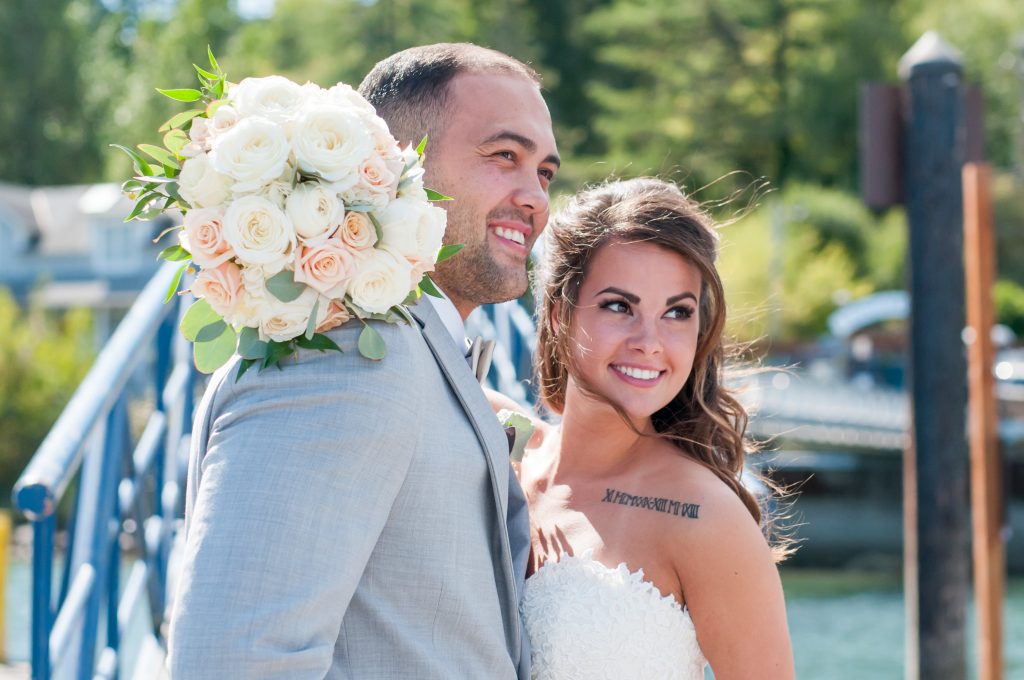 rose and hydrangea wedding bouquet, marina photo