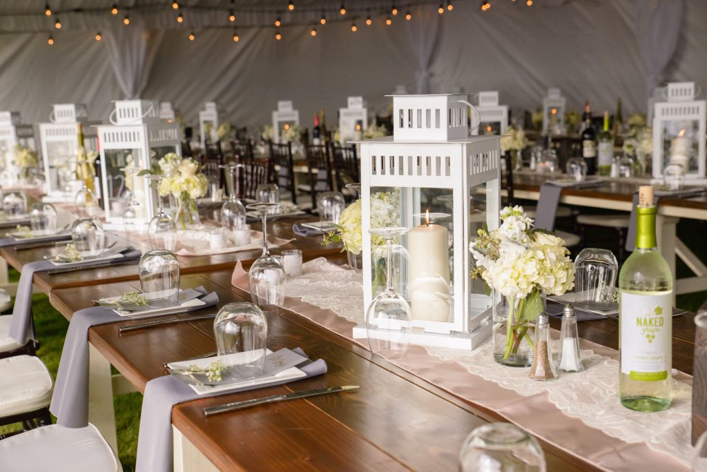 Seattle Farm Tables, Lanterns, Centerpiece, Table Decor