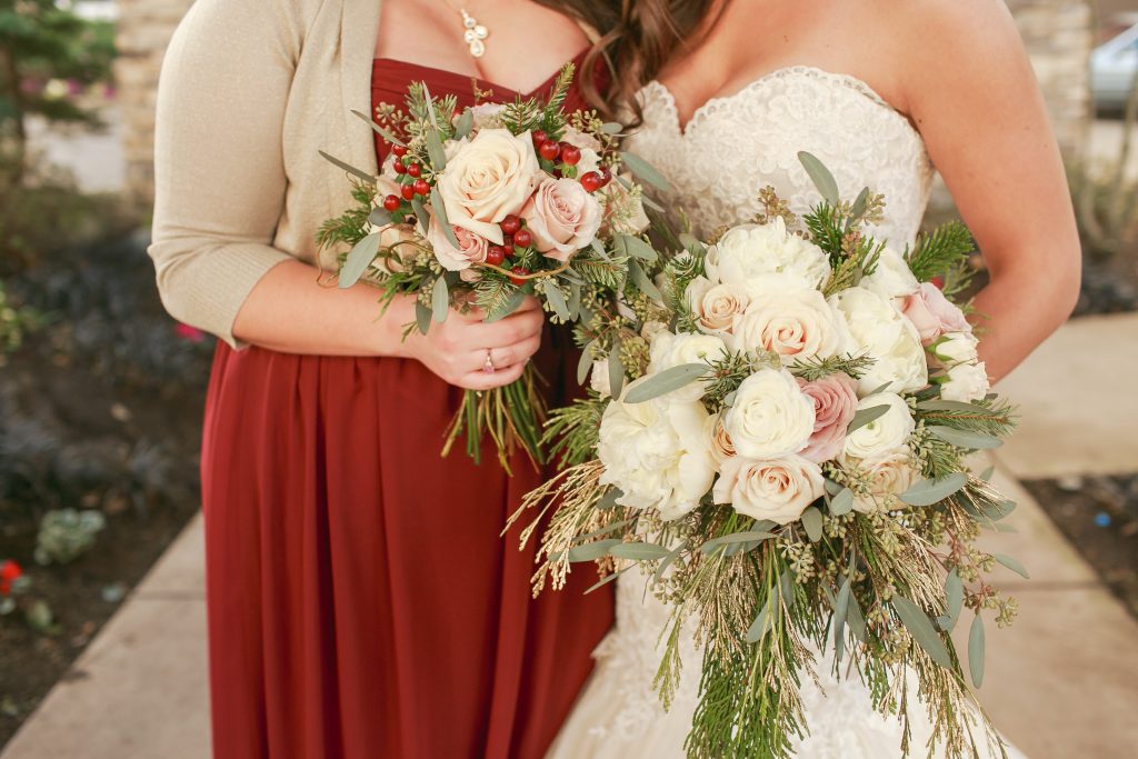 Winter Bouquets, Peonies, Roses, Cedar