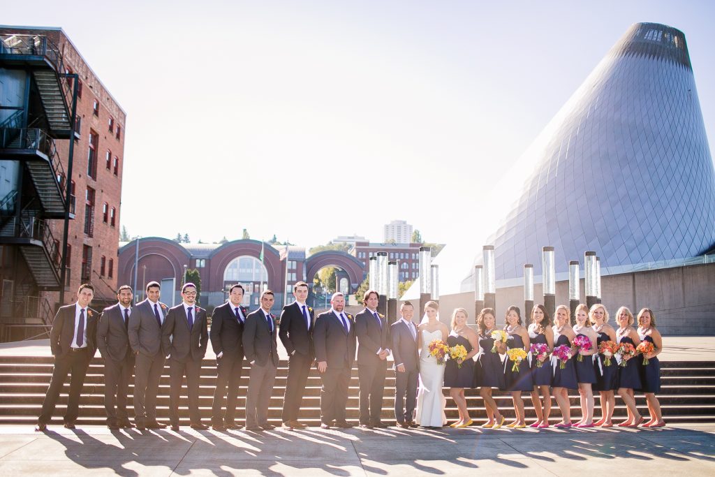 Union Station Tacoma Wedding || Photo: Genesa Richards Photography ||Downtown Tacoma Bridal Party