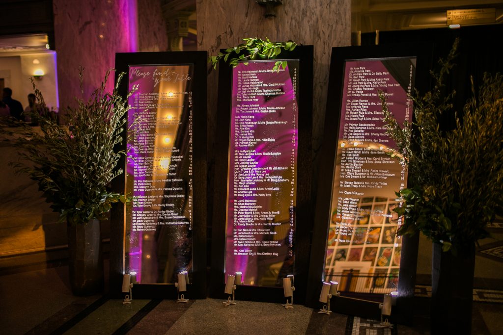 Union Station Wedding || Photo: Genesa Richards Photography ||Escort Mirror Display