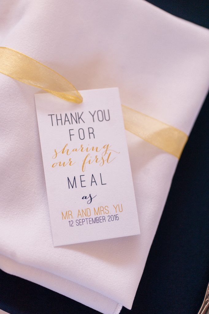 Union Station Wedding || Photo: Genesa Richards Photography ||Napkin Thank You Tag