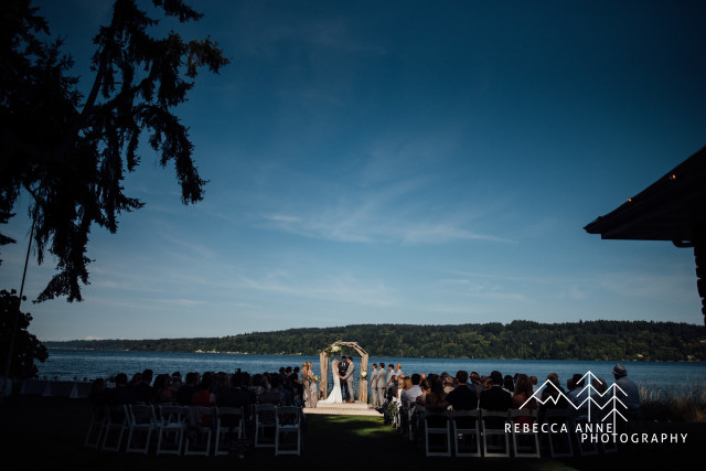 Wedding Ceremony at Edgewater House in Gig Harbor, WA