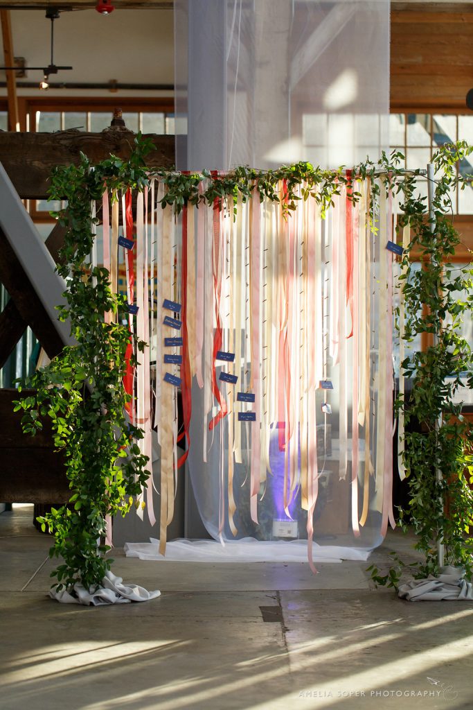 Escort Card Display, Foss Waterway Seaport Wedding