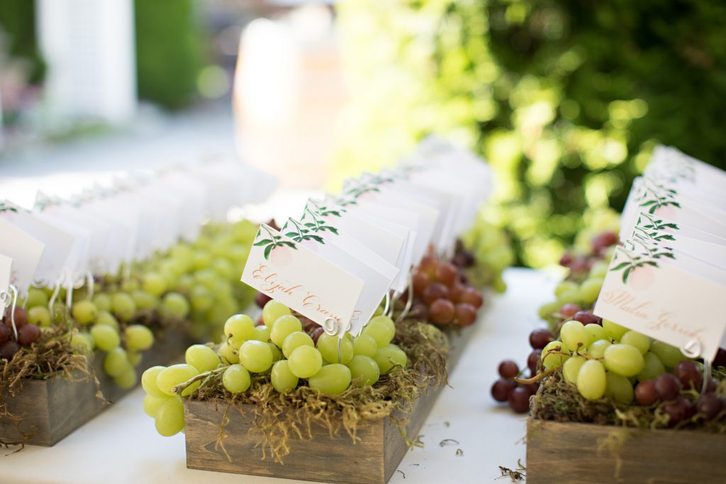 Escort Card Boxes of Moss & Grapes at Laurel Creek Manor