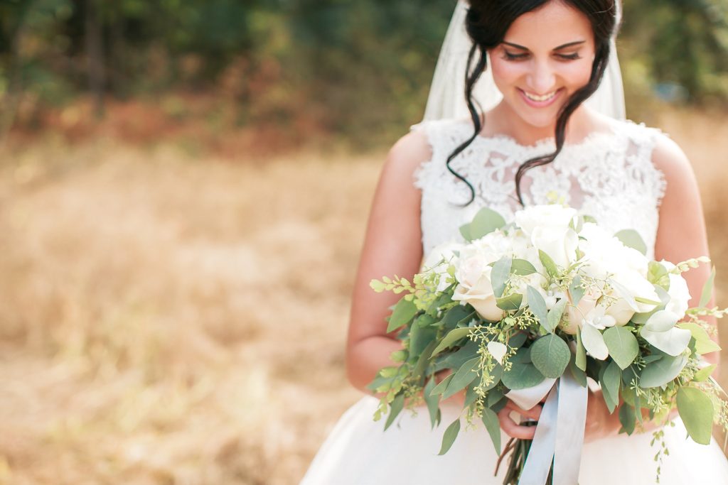 Blush & White bridal bouquet at Kelley Farms