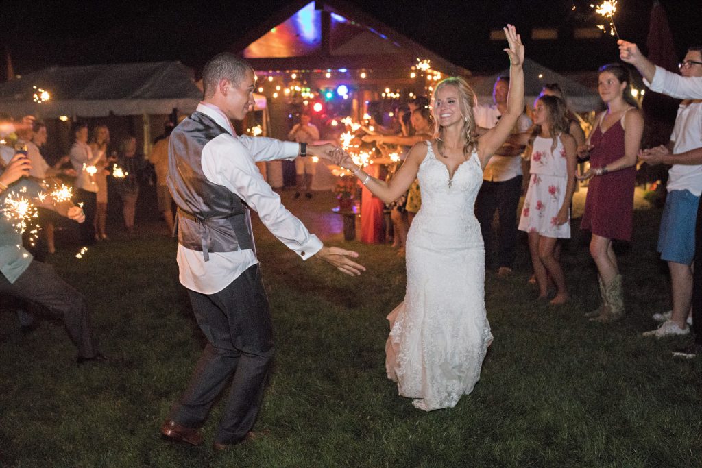 Sparkler Exit; Gig Harbor waterfront wedding