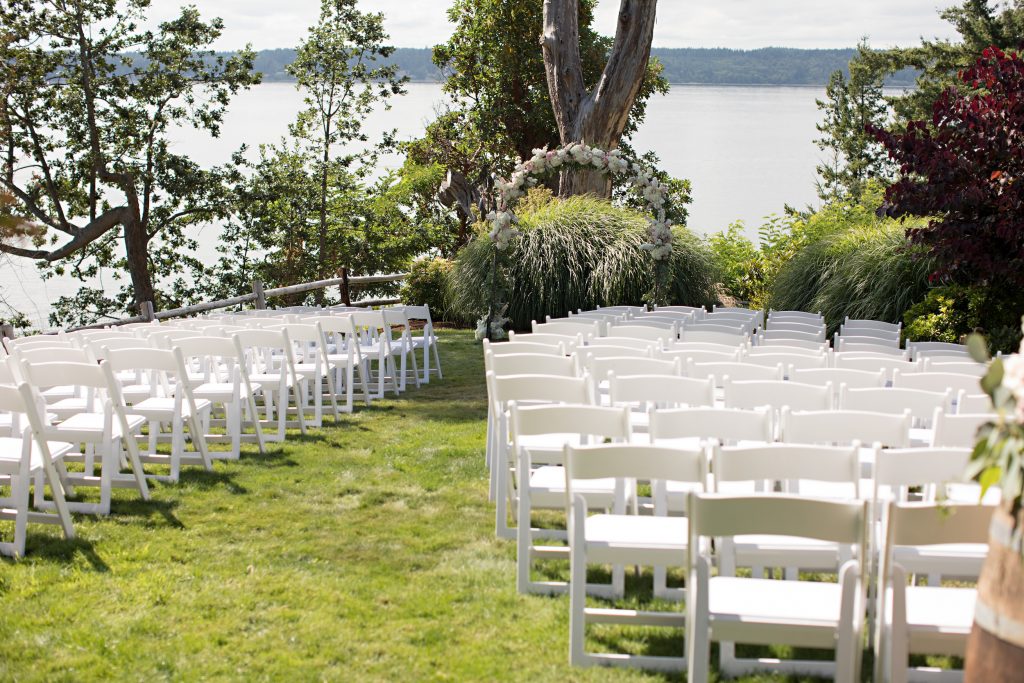 Wedding ceremony Gig Harbor Waterfront wedding.