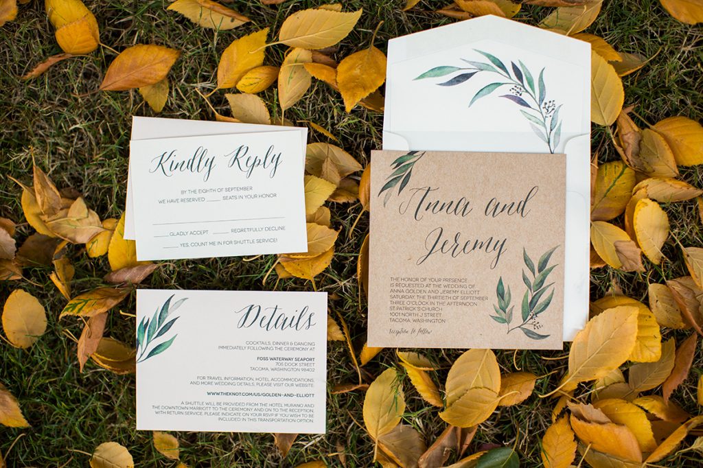 Invitations by Paper Luxe; Tacoma Wedding 